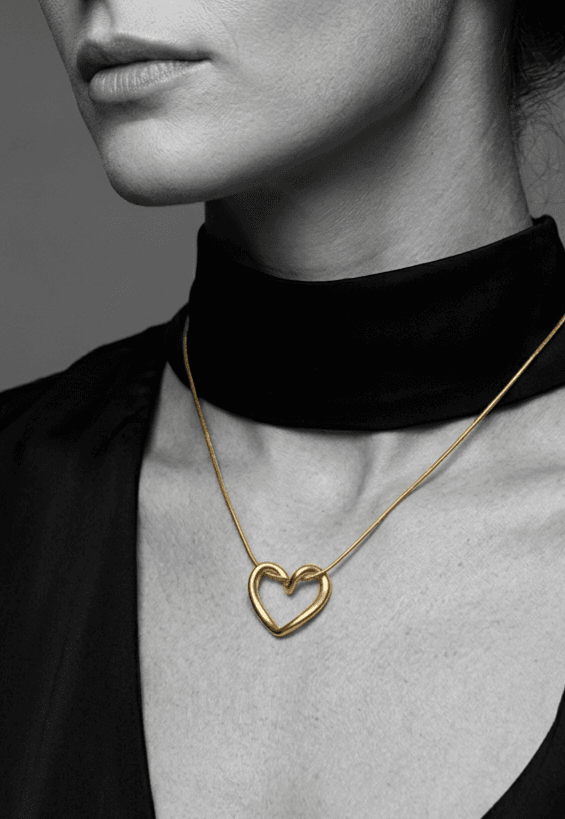 Minimal Gold Open Heart Necklace